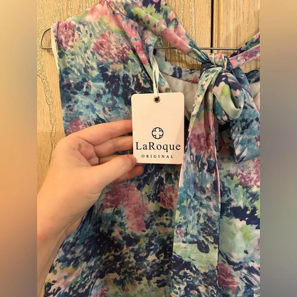 NWT LaRoque Libba Dress in beautiful Waterlilly color Women’s Size Large Tie - Picture 6 of 12